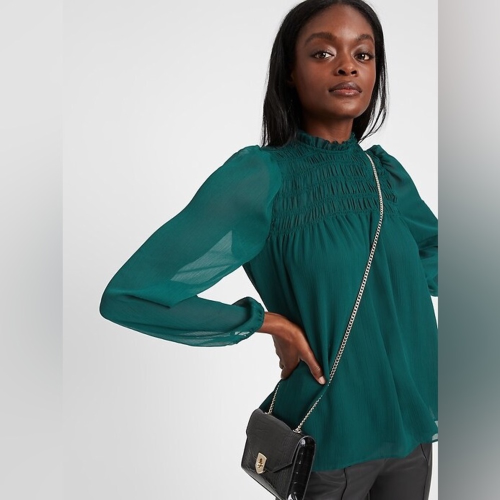 Banana Republic Teal Sheer Blouse